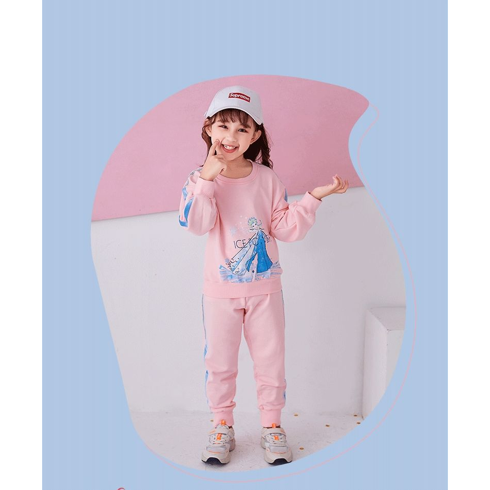 Bộ Đồ Thể Thao Dài Tay In Hình Công Chúa Aisha Chất Cotton Đẹp Cho Bé Gái BƠ MỠ HOUSE
