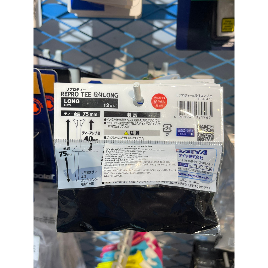 Tee nhựa 75mm x 12 chiếc DAIYA GOLF REPRO TEE LONG