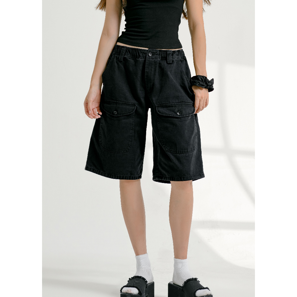 Quần kaki short túi hộp nữ Khaki Cargo Shorts - oula studios