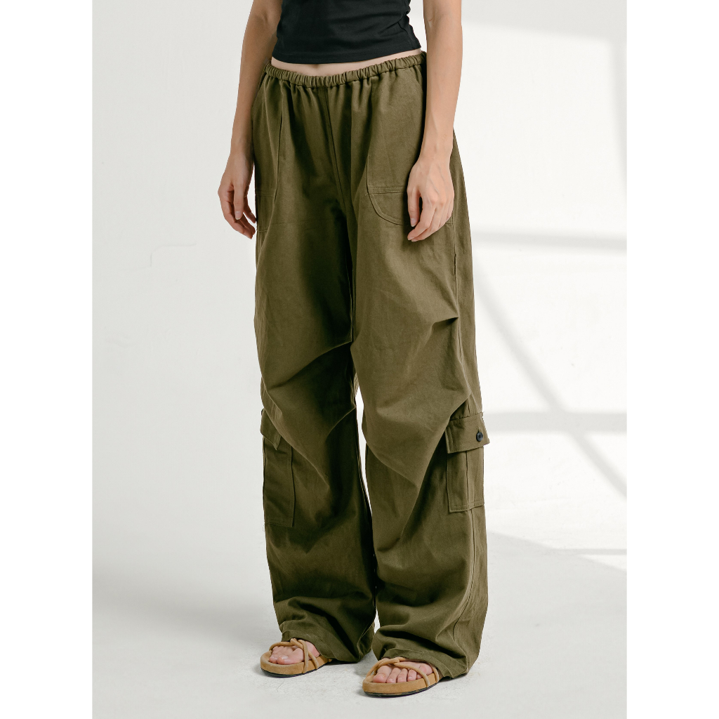 Quần dài kaki ống suông túi hộp Khaki Cargo Trousers - oula studios