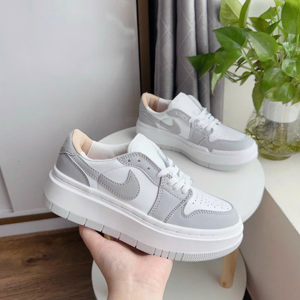 Giày Air Jordan 1 Elevate xám xanh đế cao cổ thấp, giày JD 1 Air đế bánh mì nữ hồng vàng hottrend 2023 mới cao cấp