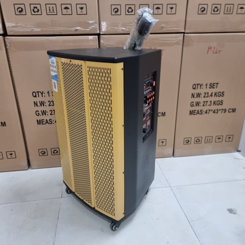 Loa kéo 4 tấc gỗ 3 đường tiếng mạch công suất đời mới kèm 2 micro cao cấp