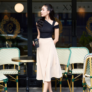 Áo Thun Nữ Ôm Maybi, Kiểu Sọc Vai Lệch, Trẻ Trung, Dễ Phối Đồ - Maybi Chính Hãng