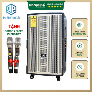Loa kéo nanomax sk-15f3 bass 40cm 680w karaoke bluetooth công suất 680w tặng kèm cặp micro cao cấp
