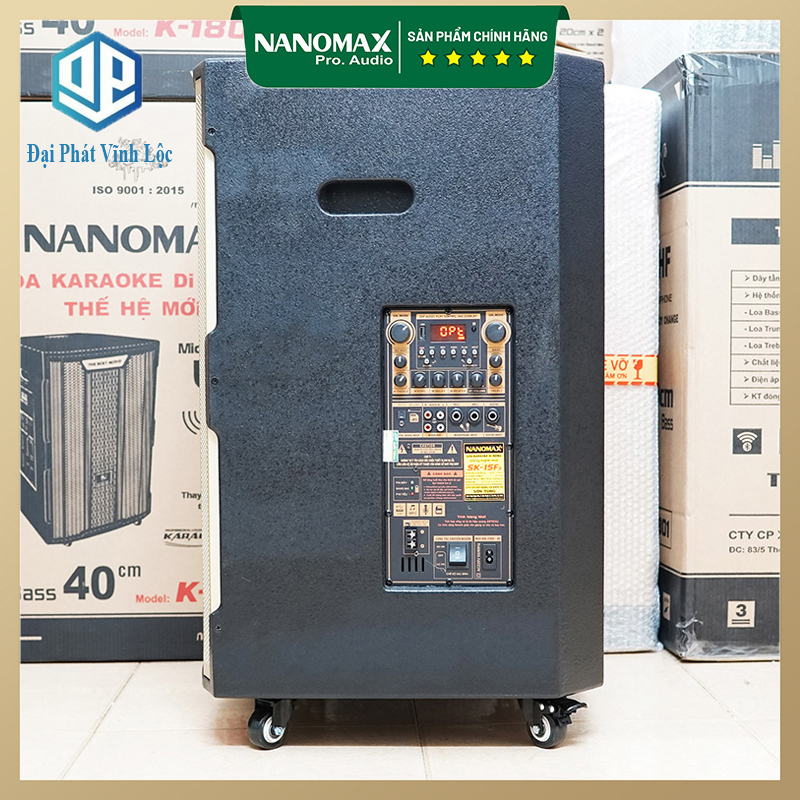 Loa Kéo Nanomax SK-15F3 Bass 40cm 680w Karaoke Bluetooth Công Suất 680w Tặng Kèm Cặp Micro Hát Karaoke