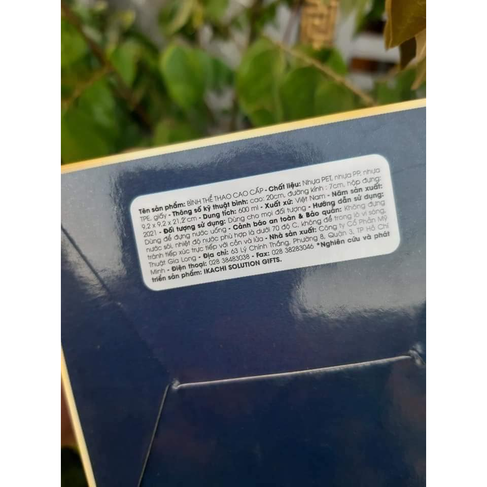 Bình nước thể thao cao cấp 600ml. Quà tặng Ensure