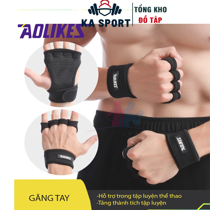 Găng Tay Hở Ngón , Găng Tay Tập Gym Thể Thao Nam Nữ Chính Hãng Aolikes