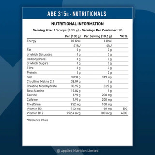 Applied Nutrition ABE Pre Workout Gói Sample Dùng 1 Lần – Tăng cường năng lượng và hiệu suất tập luyện tức thì