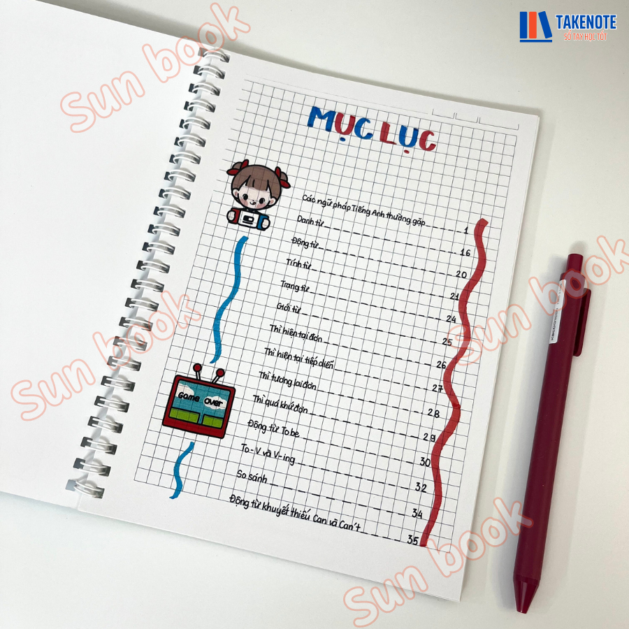 Sổ Tay Takenote Tiếng Anh tiểu học - Khổ giấy A5