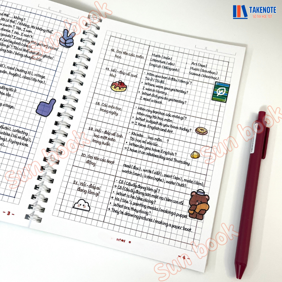 Sổ Tay Takenote Tiếng Anh tiểu học - Khổ giấy A5