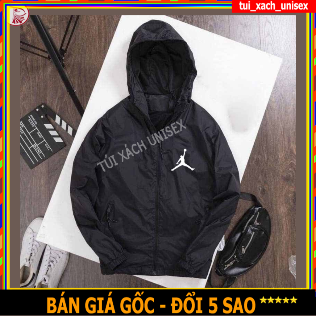 ÁO GIÓ DÙ JO/DAN HỌA TIẾT ĐƠN GIẢN TẠO ĐƯỢC SỨC HÚT - ÁO KHOÁC VẢI DÙ MỀM ĐẸP TỐT CÓ NÓN VÀ TÚI ĐỰNG ĐỒ DÙNG NHỎ GỌN S0