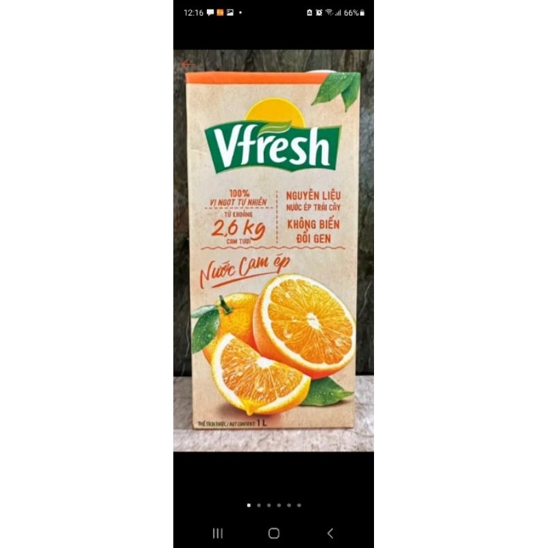 NƯỚC CAM ÉP VFRESH 1 LÍT