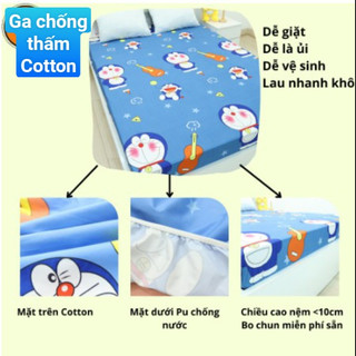 [TRỢ GIÁ] Ga Chống Thấm Cotton Hàn Quốc, Ga Chống Thấm Thun Cotton NANO Kháng Khuẩn, Ga Chống Thấm