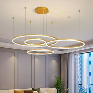 Đèn thả KATIN 4 vòng hiện đại với 3 chế độ ánh sáng trang trí nội thất sang trọng - kèm điều khiển từ xa