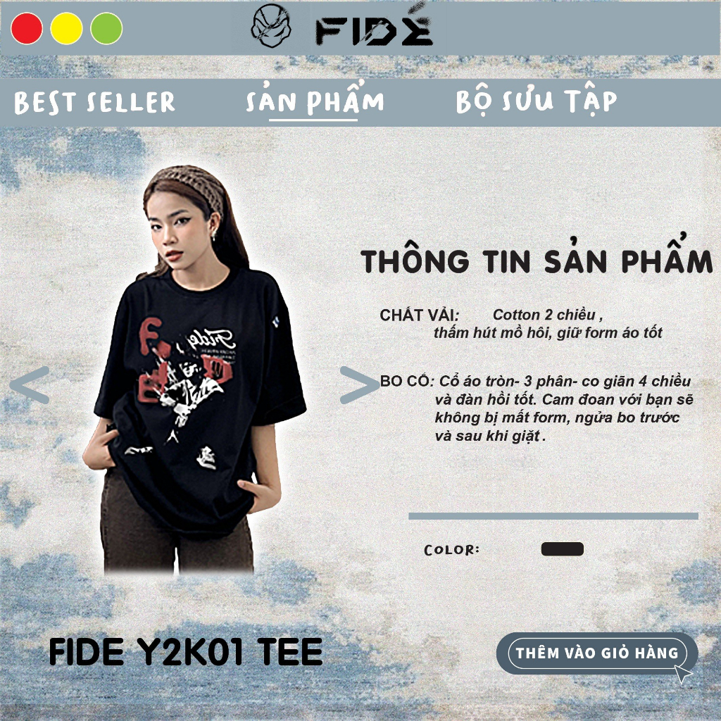 Áo thun FIDE phông trơn nam nữ cổ tròn FIDE Y2K 01