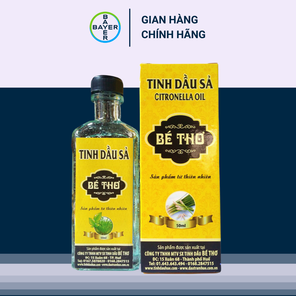 Tinh Dầu Xả Bé Thơ 50ml .Phòng Đuổi Muỗi,Xông Cảm Cúm Bôi Sát Trùng An Toàn Cho Bé