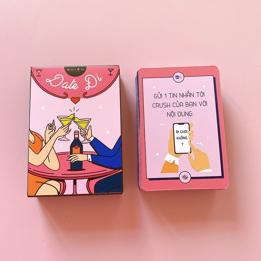 Combo thẻ tình yêu "HORNY - DATE ĐI" - Drinking Game dành cho cặp đôi nhân đôi thú vị cho buổi hẹn hò | Ghiền Mystery
