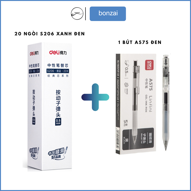 COMBO 20 Ngòi Deli Tặng Ngay 1 Bút A575 Đen
