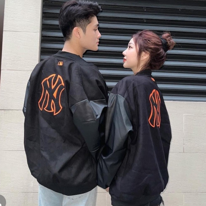 [mới] 🔥Hot🔥Áo khoác Bomber Varsity M.L.B Ny Thêu Logo Cam form rộng Phối Tay Da Cực Hot 2023 | BigBuy360 - bigbuy360.vn