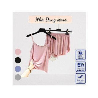 Đồ bộ nữ mặc nhà 2 dây trơn vải thun lạnh 4 chiều Nhã Dung Store siêu mát mẻ kiểu dáng sexy 4 màu từ 40kg-65kg<A10>
