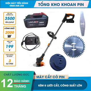 Máy cắt cỏ dùng pin LAPUSEN 198v, máy phát cỏ cầm tay tặng bộ 8 lưỡi cắt, máy cắt pin ,máy cắt cành, máy cắt pin