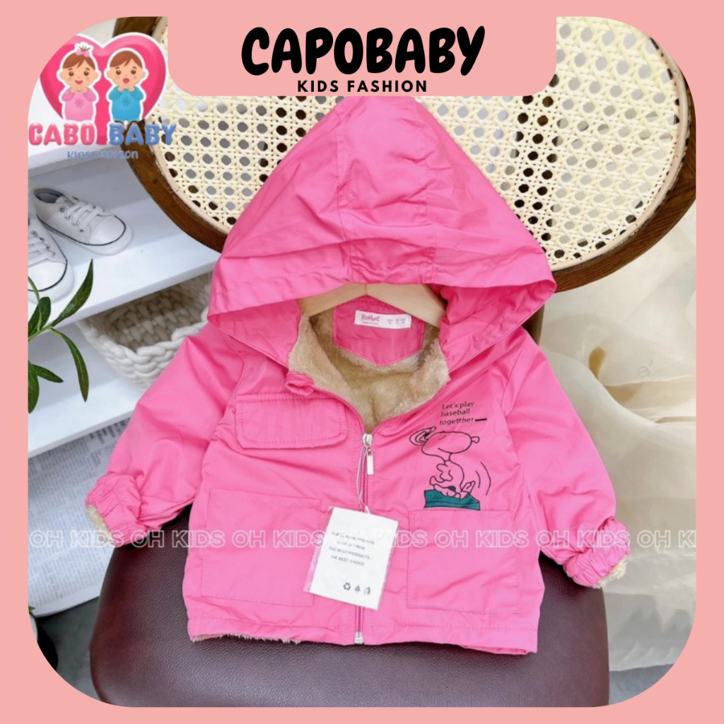 Áo Phao LÓT LÔNG cho bé trai bé gái, Áo khoác cho bé 8-22kg