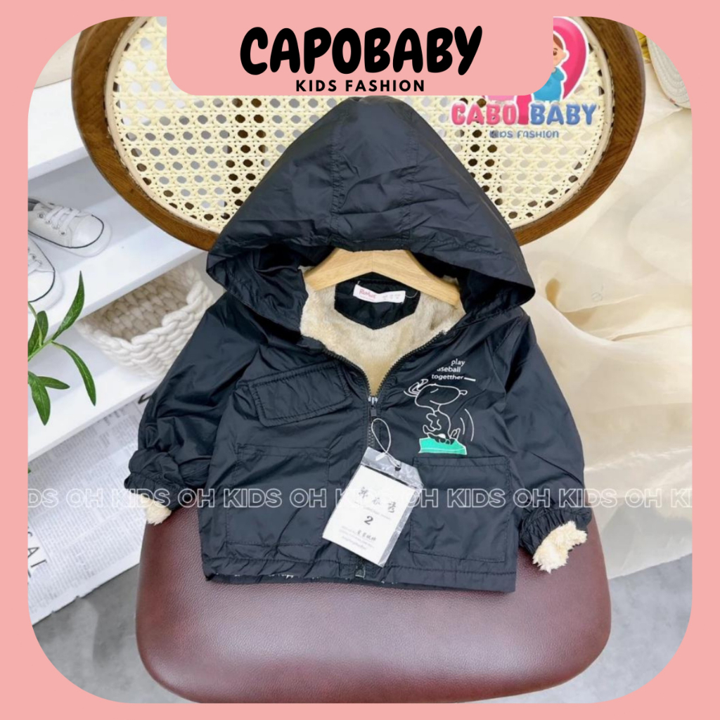 Áo Phao LÓT LÔNG cho bé trai bé gái, Áo khoác cho bé 8-22kg