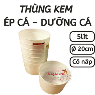Thùng kem ép cá, dưỡng cá, form betta (có nắp) - Phụ kiện cá cảnh | Hingaostore.