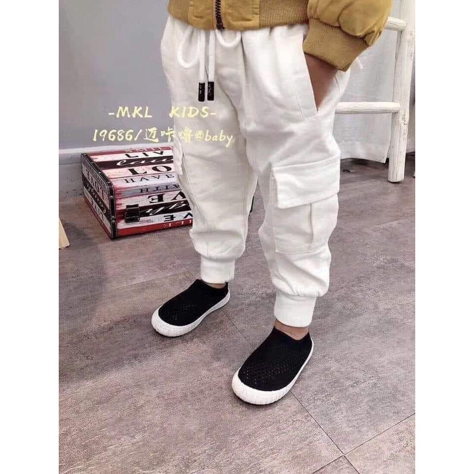 Quần kaki túi hộp S bo gấu sành điệu cho bé trai, bé gái - QKTHS