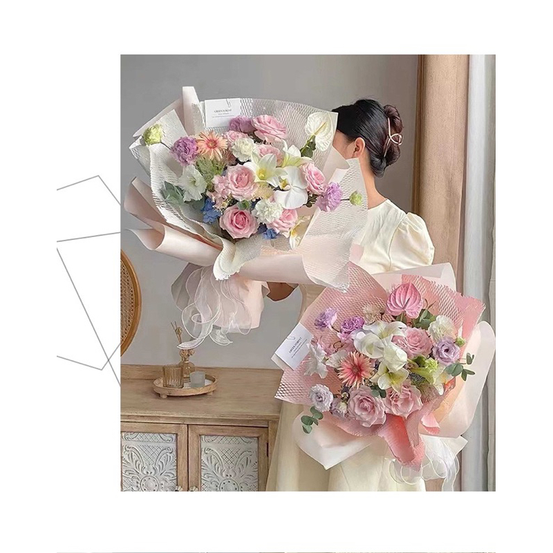 GIẤY GÓI HOA TỔ ONG KÉO GIÃN XẤP 10 TỜ