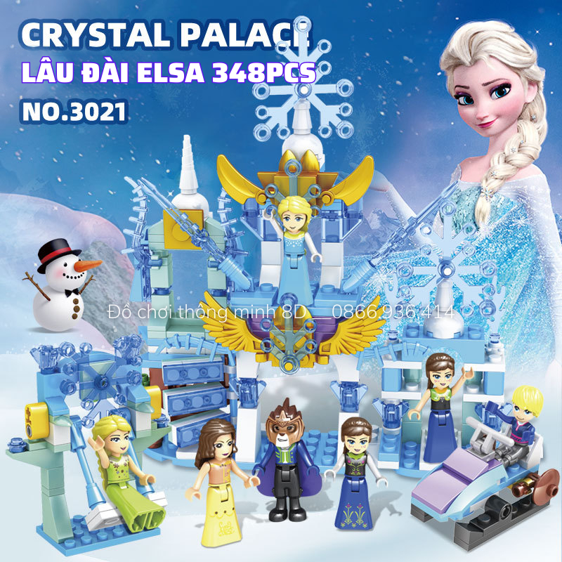 Mô hình lắp ráp lâu đài ELSA, lego lâu đài ELSA - Đồ chơi thông minh phát triển tư duy cho bé từ 6 tuổi, quà tặng bé gái