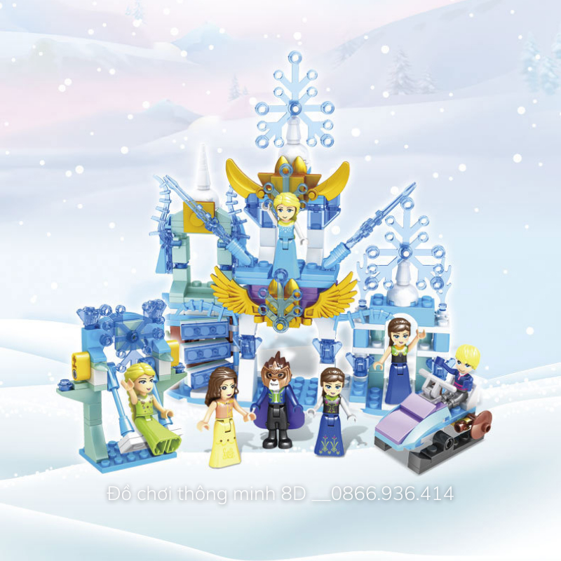 Mô hình lắp ráp lâu đài ELSA, lego lâu đài ELSA - Đồ chơi thông minh phát triển tư duy cho bé từ 6 tuổi, quà tặng bé gái