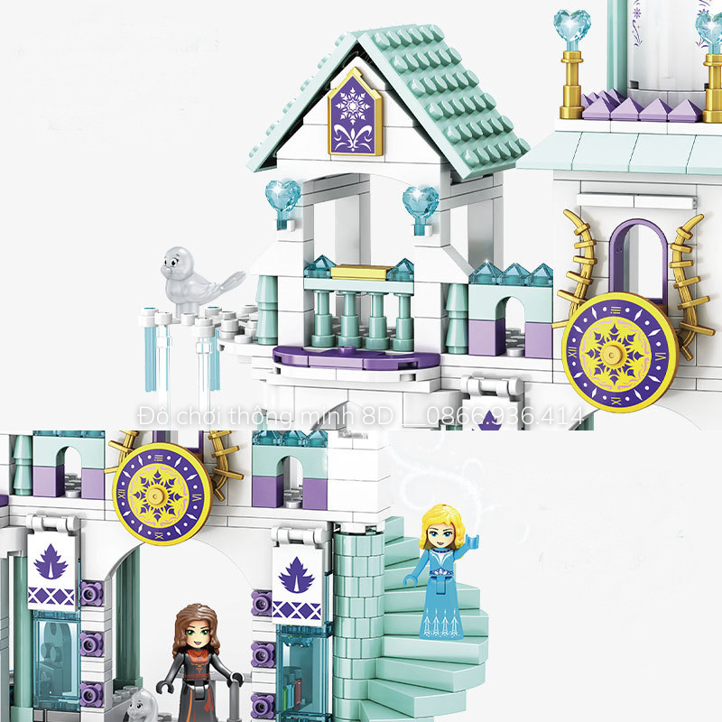 Mô hình lắp ráp lâu đài ELSA, lego lâu đài ELSA - Đồ chơi thông minh phát triển tư duy cho bé từ 6 tuổi, quà tặng bé gái