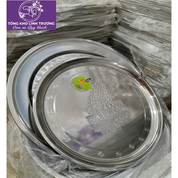 Mâm Cơm Mâm Vành Mâm Lễ INOX 304  Size 38 - 45 cm