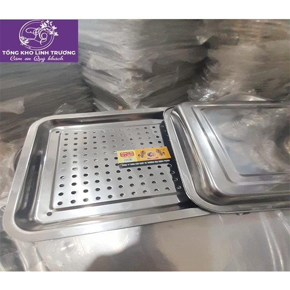 Khay Úp Ly Khay úp Chén 2 lớp Inox Kích thước 36 x 27 cm