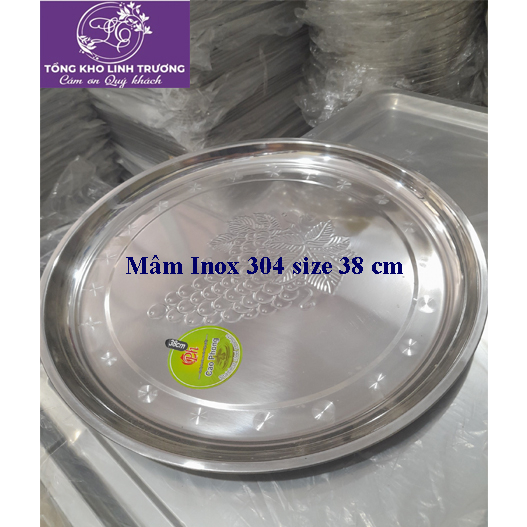 Mâm Cơm Mâm Vành Mâm Lễ INOX 304  Size 38 - 45 cm