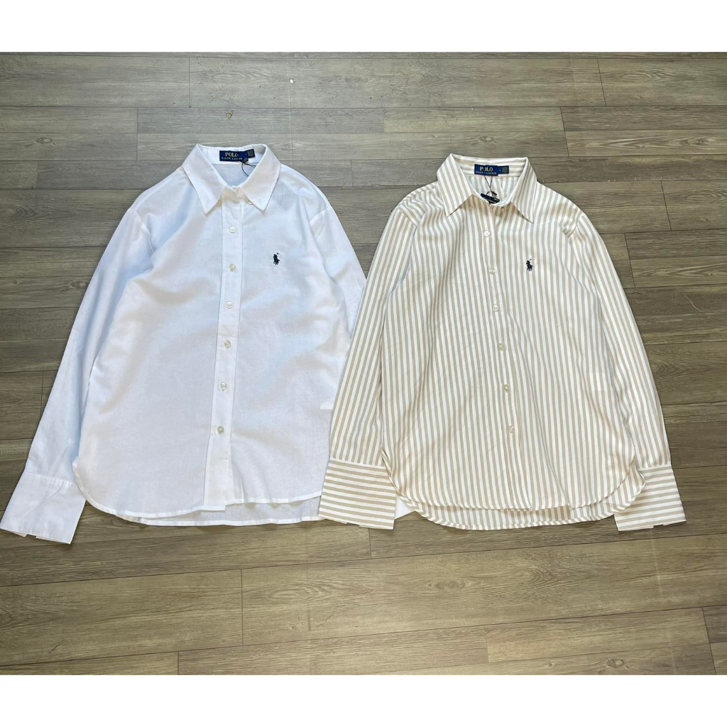 Áo sơ mi linen trắng tay dài Po*lo