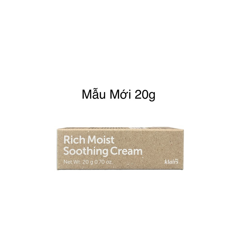 Kem Dưỡng Ẩm Dear Klairs Rich Moist Soothing Cream (80g/20g)