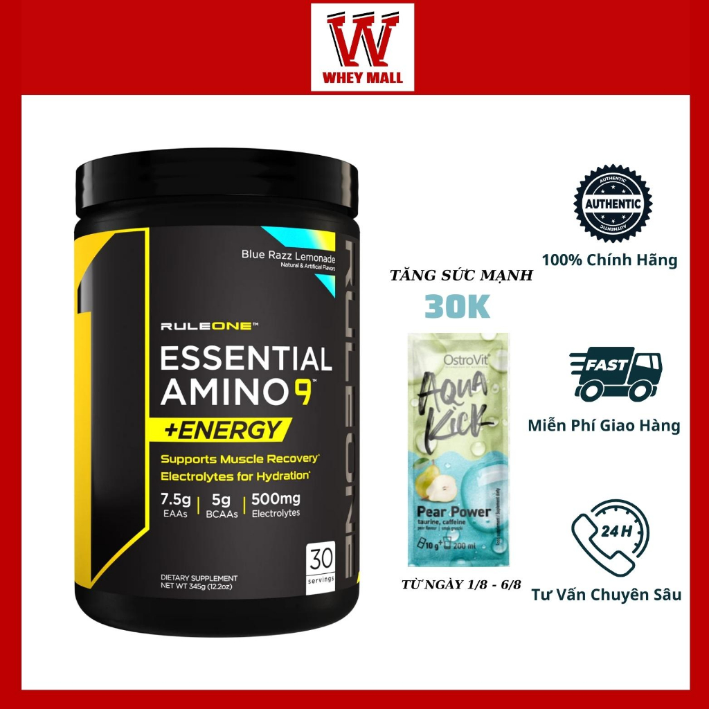 Rule 1 Eaa Energy Essential Amino 9 EAA + 30 Lần Dùng - Hỗ Trợ Phục Hồi Cơ Và Tăng Năng Lượng Tập Luyện