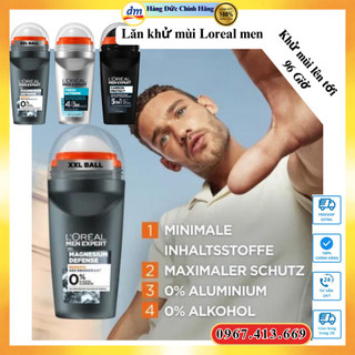 Lăn khử mùi Loreal men, lăn nách nam kháng khuẩn, khử mùi lên tới 96h-Nội Địa Đức