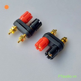 Trạm amly , Cọc loa đôi đen đỏ mạ vàng , cọc đấu dây đa năng
