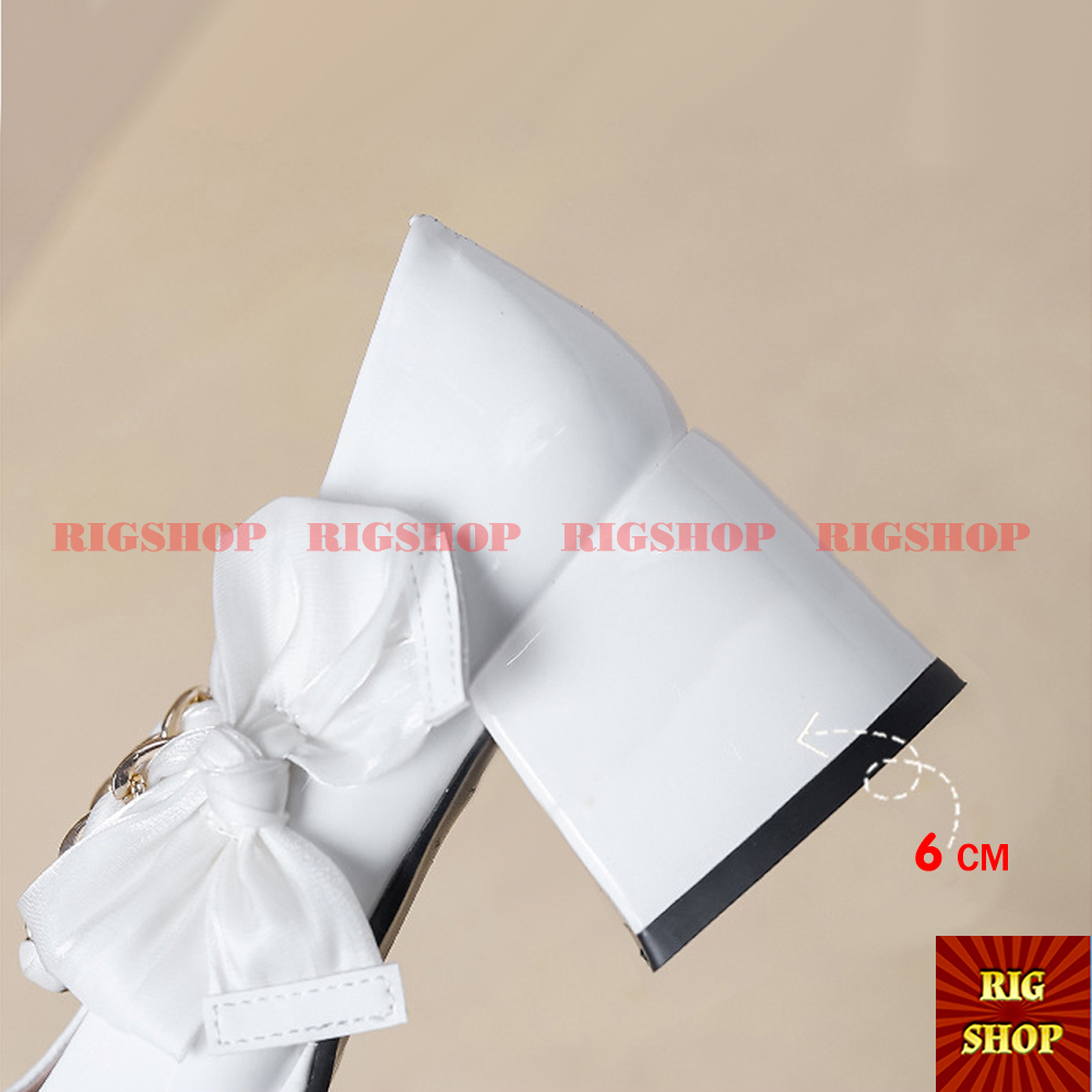 GIÀY CAO GÓT 6P MŨI TRÒN PHỐI XÍCH NƠ BABY - D50