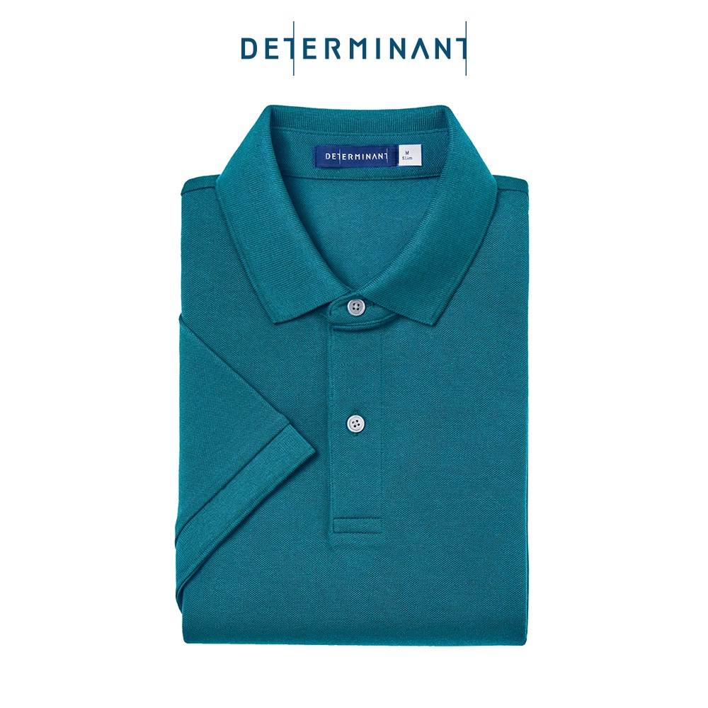 Áo thun polo nam cao cấp DETERMINANT OUTLET STORE tay ngắn - kháng nước - màu xanh mòng két - P01