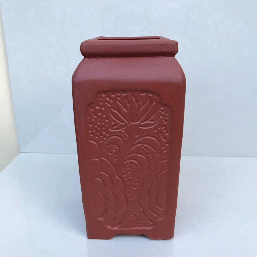 Chậu Vuông cao bonsai cây cảnh sen đá màu đỏ SP642