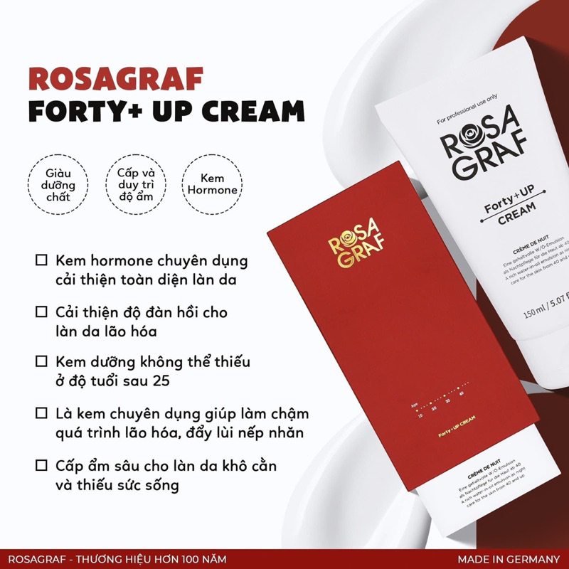 Kem dưỡng ROSAGRAF Forty Plus Up Cream 150ml Bebalance