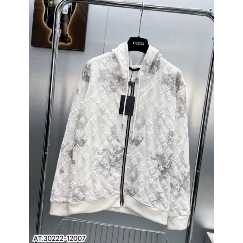 Áo Khoác Hoodie Lv Dập Nổi Có Khóa , Áo Khoác Zip Nam Nữ Cap Cấp Hình In Dày Dặn Cực Đẹp Siêu Hot Nam Nữ