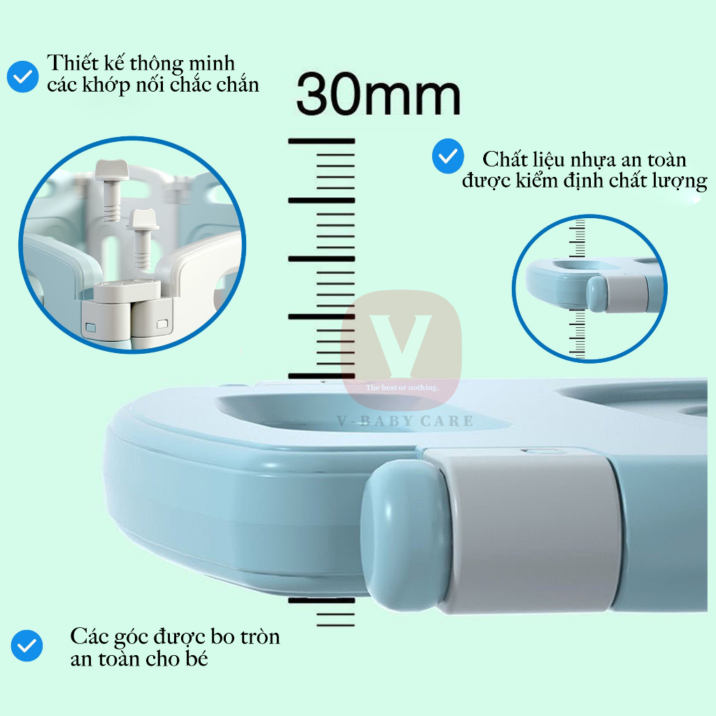Quây Cũi Nhựa Cho Bé VBABY - Gấp Gọn Hình Bò & Hình Gấu