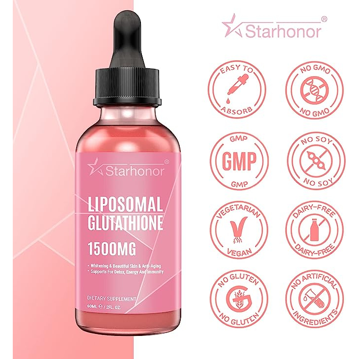 Starehonorr Liposomal Glutathione dạng lỏng 1500mg - Chống oxy hóa, trắng da và tăng cường giải độc gan 60ml