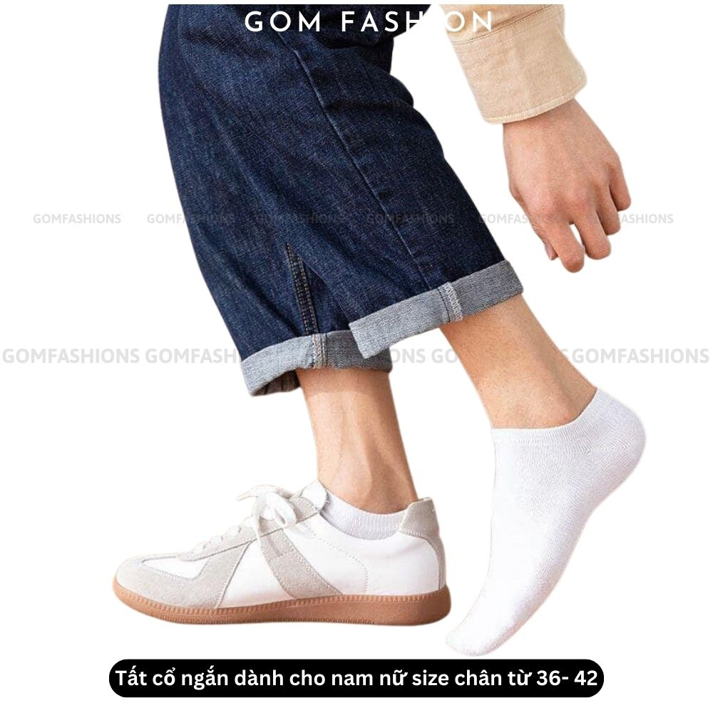 Vớ cổ ngắn  trơn nam nữ GOMTAT chất liệu cotton mềm mại, thoáng mát  -VOTRON-VNXK