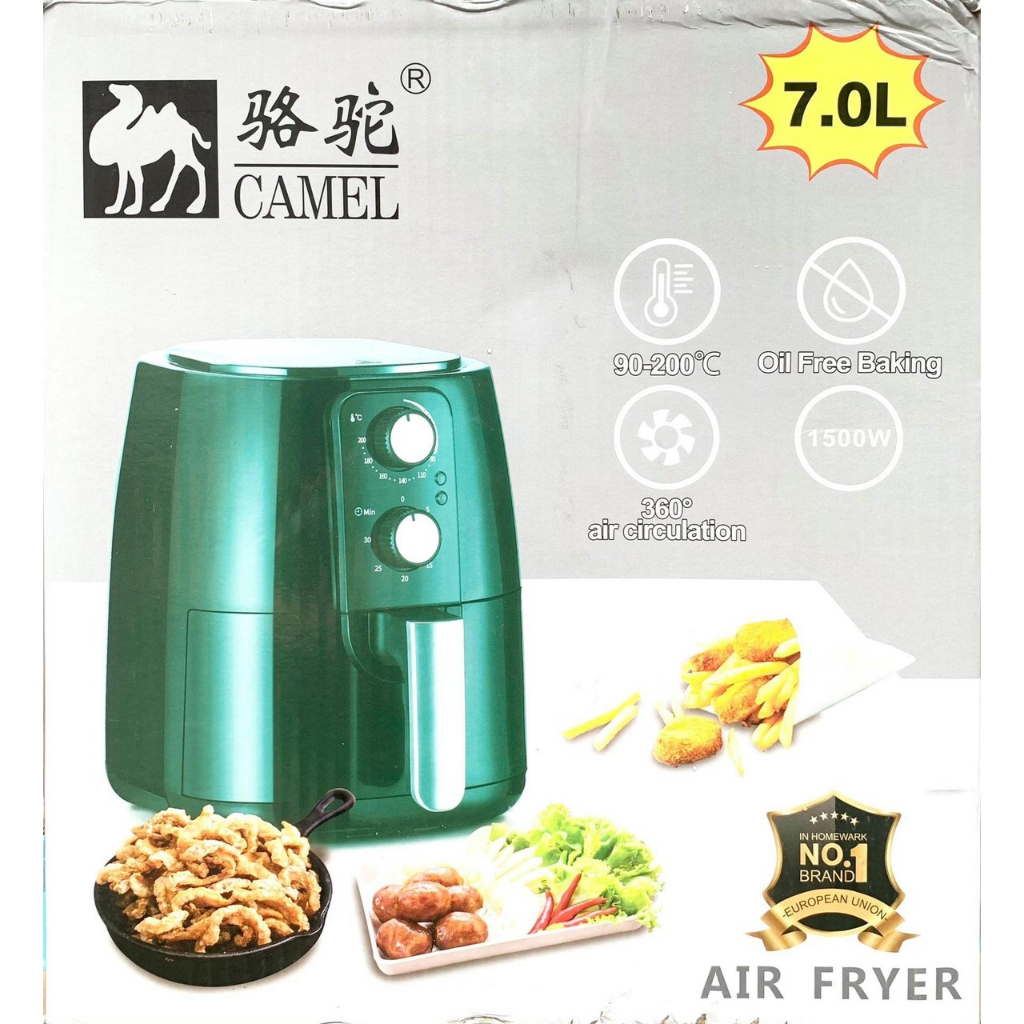 NỒI CHIÊN KHÔNG DẦU CAMEL 7L TO KHOẺ NƯỚNG SIÊU PHÊ.